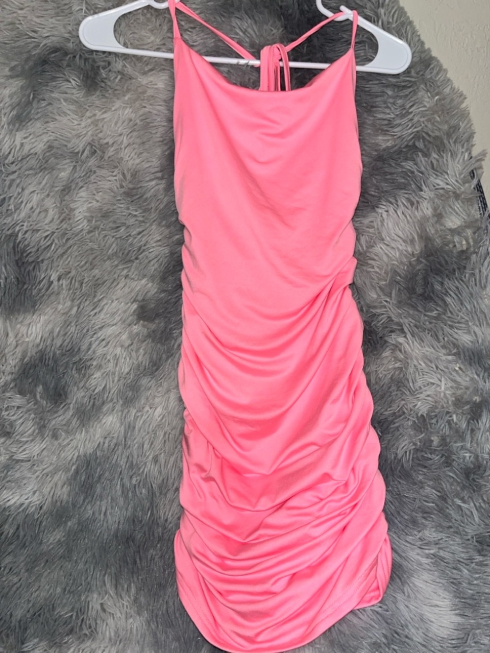 Sleeveless Ruched Pink Bodycon Dress